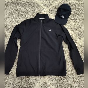Brand New! Adidas Black Golf Jacket and Cap